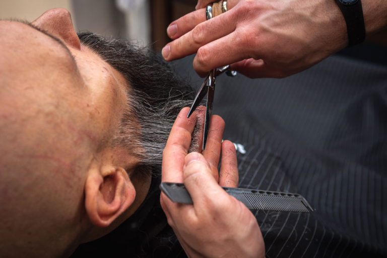 Bald fade with beard trim
