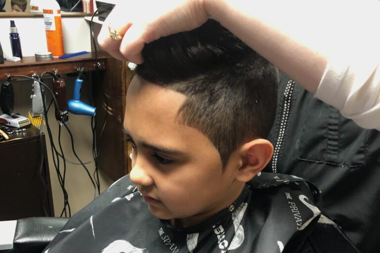 Kids haircut at cuts and lather barbershop