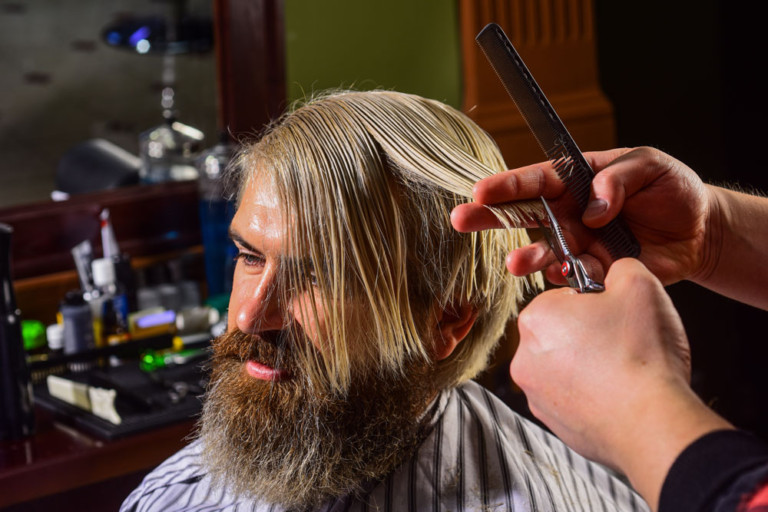 Long hair cut at cuts and lather barbershop