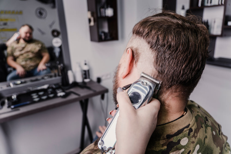 Veterans haircut at cuts and lather barbershop