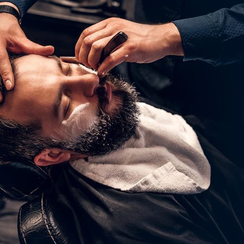 Hot towel face shave